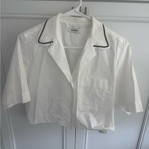 Sandro White Shirt with Black Label